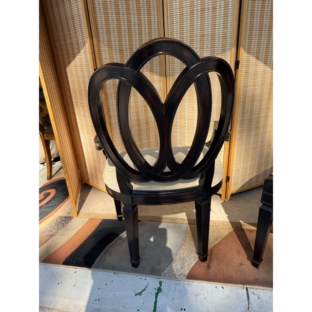 1990s Vintage Set of 2 Robb & Stucky Ribbon Back Arm Chairs For Sale In Naples, FL - Image 6 of 6