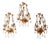 Venetian Hollywood Regency Gilt Crystal Wall Lights, Italy, 1970s, Set of 3 For Sale