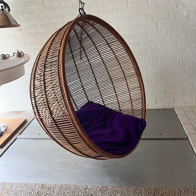 Spherical Reed Hanging Chair, 2000s For Sale - Image 13 of 15