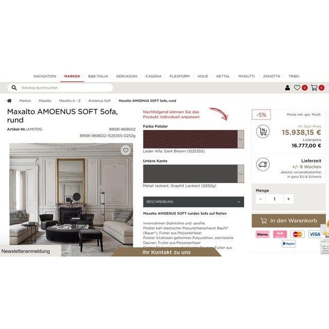 Antonio Citterio Amoenus Loveseat by Antonio Citterio for Maxalto, 2010s For Sale - Image 4 of 10