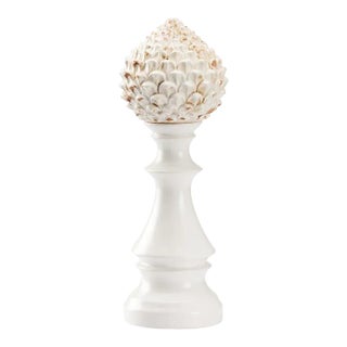 Artichoke Finial - White, Large For Sale