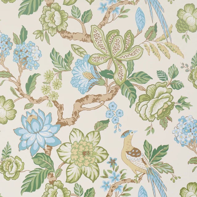 SAMPLE - Schumacher x Timothy Corrigan Huntington Gardens Wallpaper In Golden Hour For Sale
