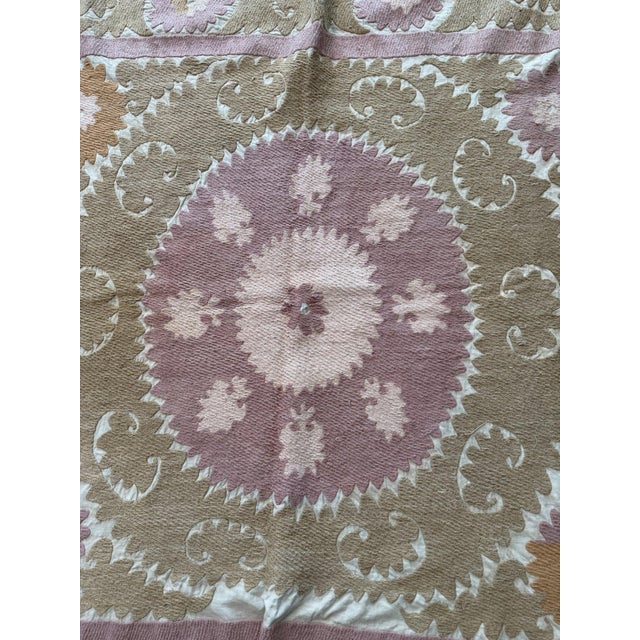 Hand-Embroidered Suzani from Uzbek, circa 1960s era. Dimension; 53'' x 58'' inches / 134 x 147 cm / 4'5'' x 4'10''...