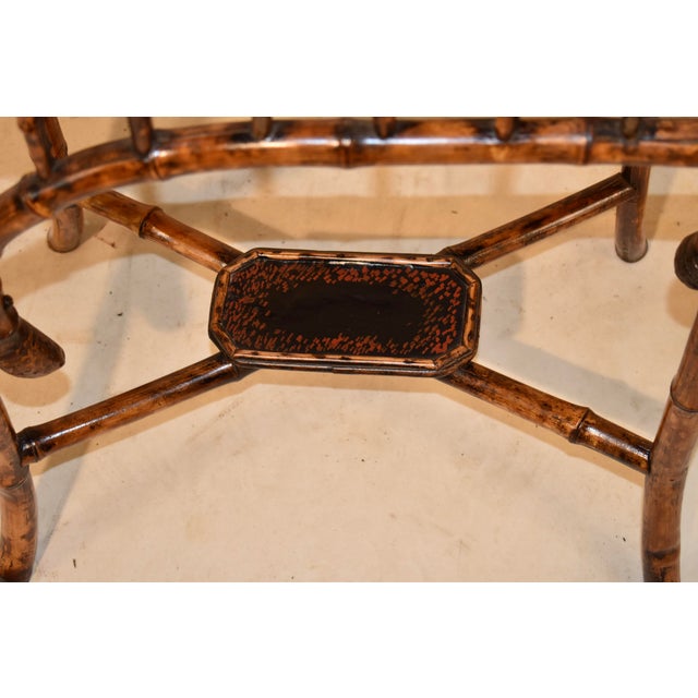 19th Century French Tortoise Bamboo Side Table With Chinoiserie Decoration For Sale In Greensboro - Image 6 of 8