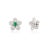 Not Yet Made - Made To Order Emerald Encompassed With Diamonds Floral Stud Earrings in 14k White Gold- A Pair For Sale - Image 5 of 11