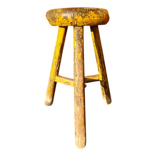 Primitive Wooden Tripod Stool, 1890s For Sale