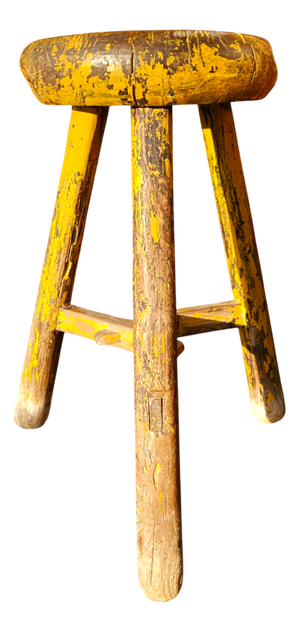 Primitive Wooden Tripod Stool, 1890s