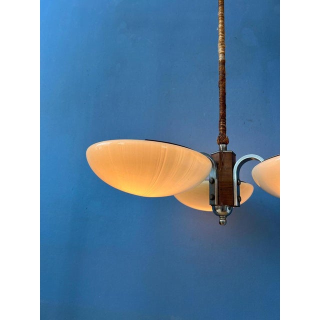 Art Deco Glass Pendant Lamp For Sale - Image 4 of 11