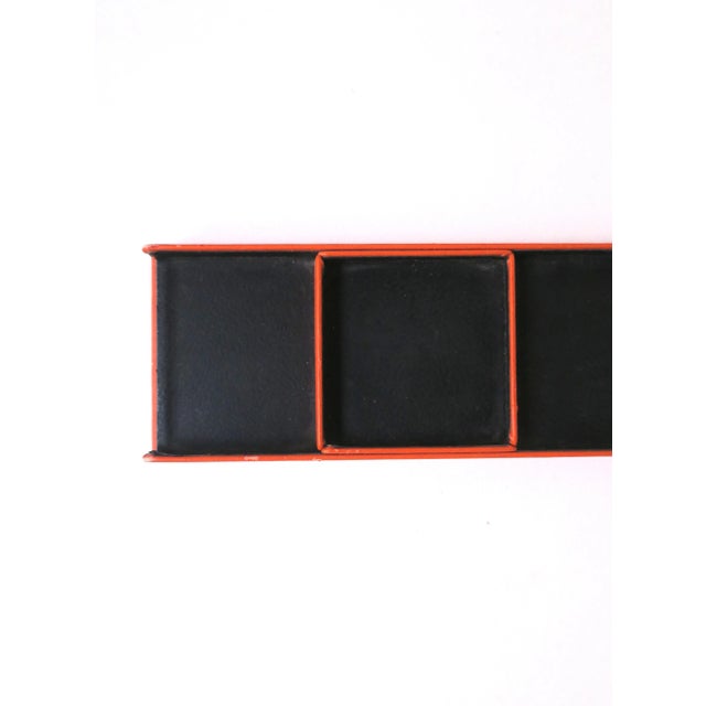 Late 20th Century Italian Leather Desk Organizer, Late 20th-Century For Sale - Image 5 of 9
