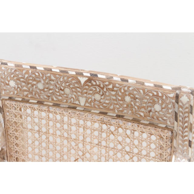 Tan Raj British Colonial Inlaid Dining Chairs, Set of 6 For Sale - Image 8 of 10