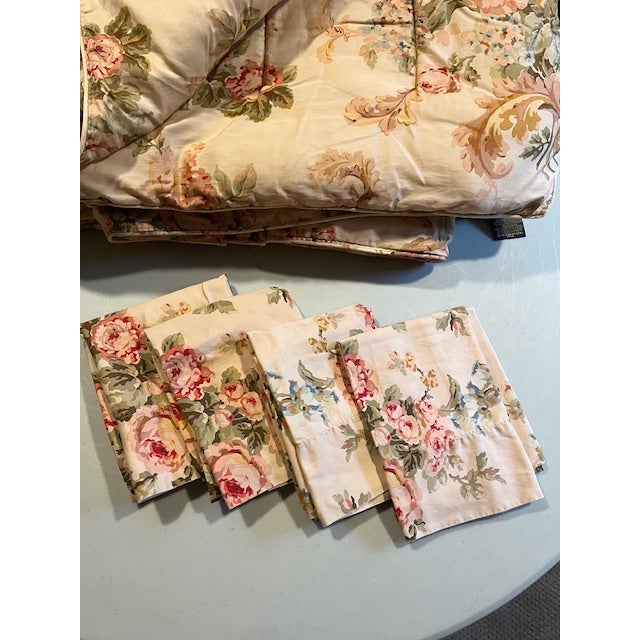 Blush Ralph Lauren King Bedding Set - Comforter, Four (4) Pillowcases & Bedskirt For Sale - Image 8 of 12