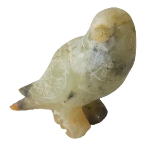 20th Century Chinese Chinoiserie Carved Soapstone Bird Figure