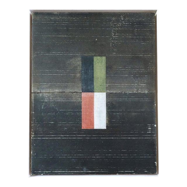 Contemporary 'Geometric Collage in Dark Brown' Original Mixed Media Painting by British Artist Dave Boyd, Framed For Sale