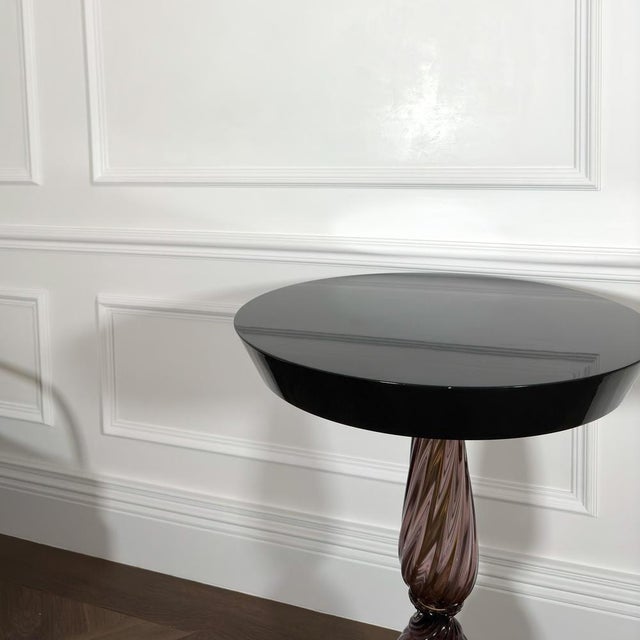 Murano Glass Side Table with Amethyst Stem from Seguso, Italy, 2018 For Sale - Image 6 of 11