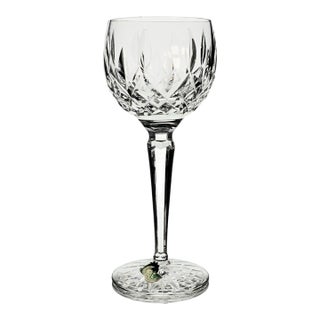 Late 20th Century Waterford Lismore Hand Cut Crystal Hock Wine Glass For Sale