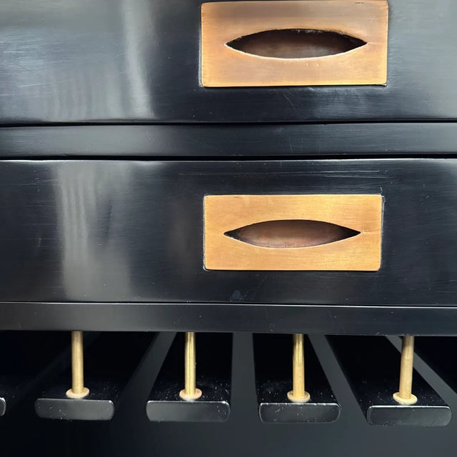 Black Robert Kuo for McGuire Furniture Dragon Swirl Bar Cabinet For Sale - Image 8 of 12