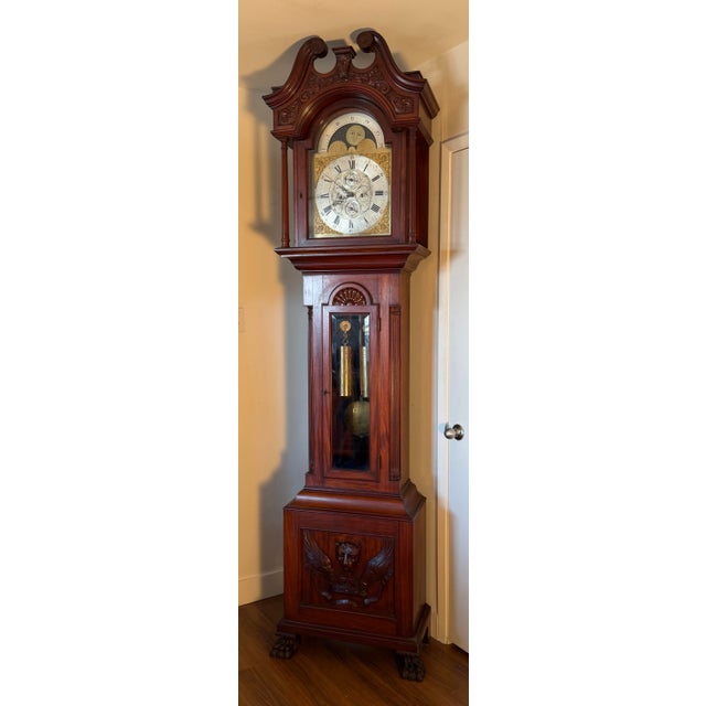 Harriet Beecher & Calvin Ellis Stowe Family Grandfather Clock For Sale - Image 4 of 12