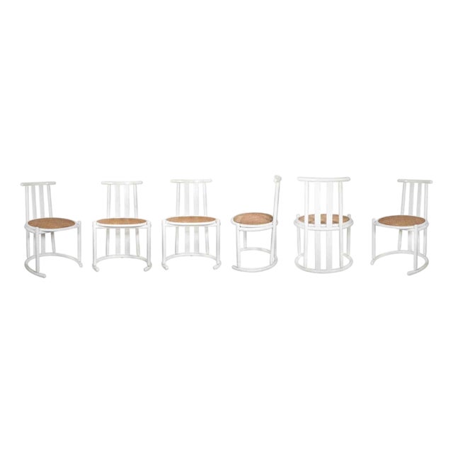 Chairs in Lacquered Wood in the style of Baumann, Italy, 1970s, Set of 6 For Sale