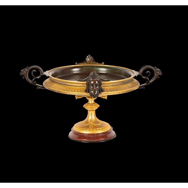 A 19th Century French Empire Style Ormolu & Patinated Bronze Mounted Rouge Marble Centerpiece. By Ferdinand Barbedienne....