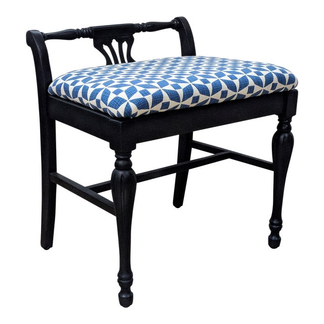 Antique Vanity Stool - Newly Upholstered | Chairish