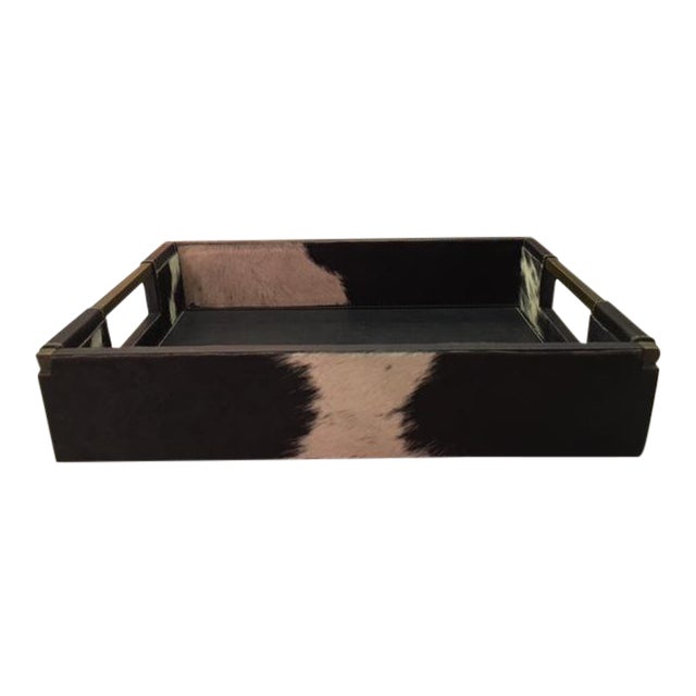 Cowhide & Leather Serving Tray Chairish
