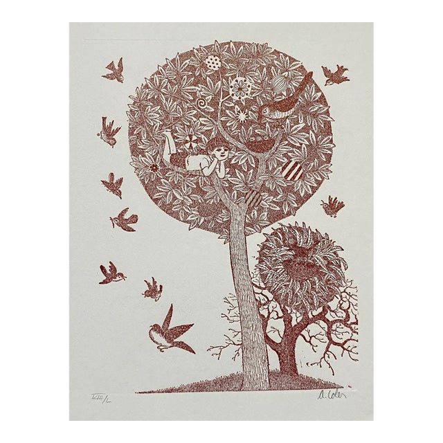 1970s Vintage Children's Etching by Coler For Sale