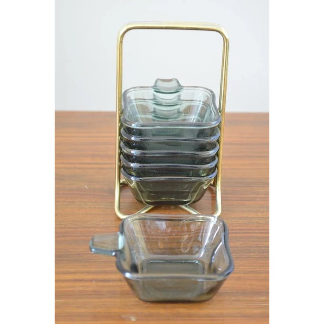 Attage design design by wilhelm wagenfeld - a set stappelaser in the stand designed in 1951 for wmf - tourmaline ascher...