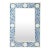 Vivienne 16 in. W x 24 in. H Rectangular Bone Inlay Horizontal or Vertical Hanging Accent Wall Mirror, Blue and White Bone For Sale