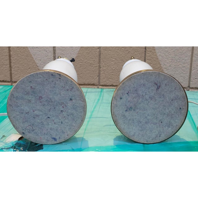 Pair of Mid-Century French Opaline Table Lamps For Sale - Image 4 of 9