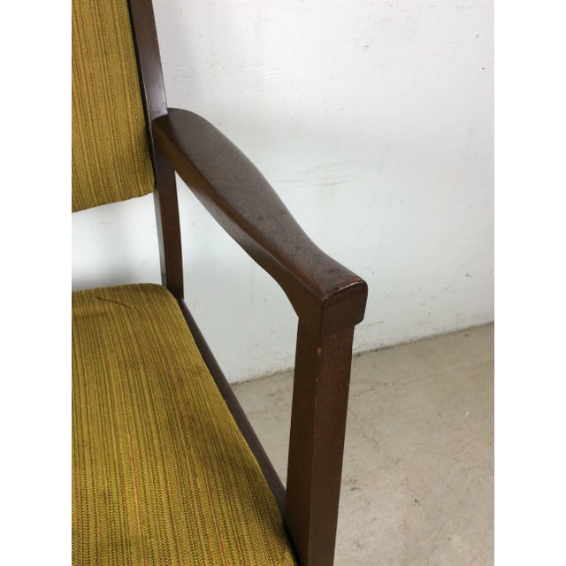 1960s Mid Century Modern Arm Chair With Vintage Green Upholstery For Sale - Image 5 of 12
