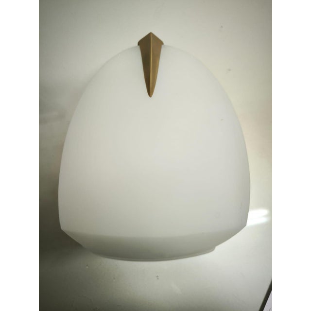 Metal Rationalist Wall Light in White Glass, 1940s For Sale - Image 7 of 16