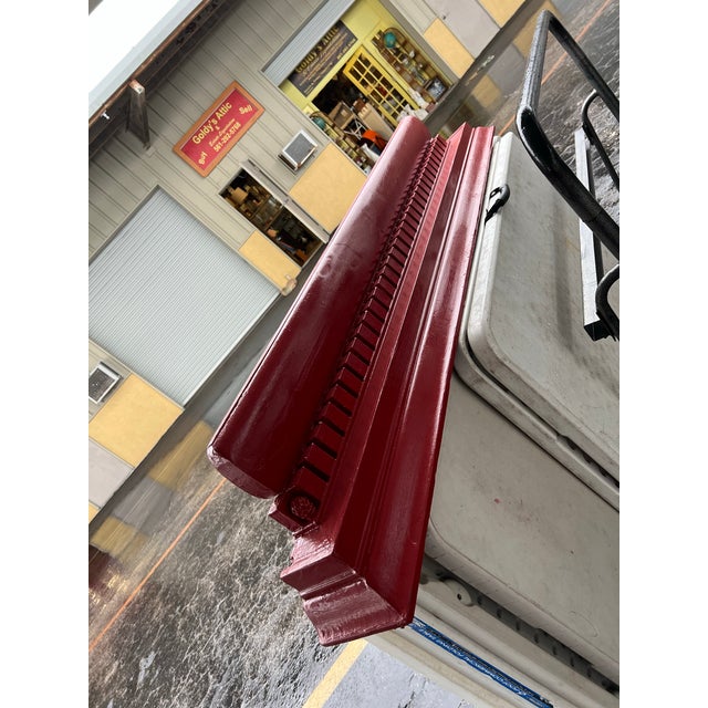 Vintage Mantel Shelf Painted Red For Sale In West Palm - Image 6 of 9