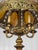 Vintage 40" Hollywood Regency Gold Slag Glass Jeweled Crown Table Lamp For Sale - Image 9 of 13