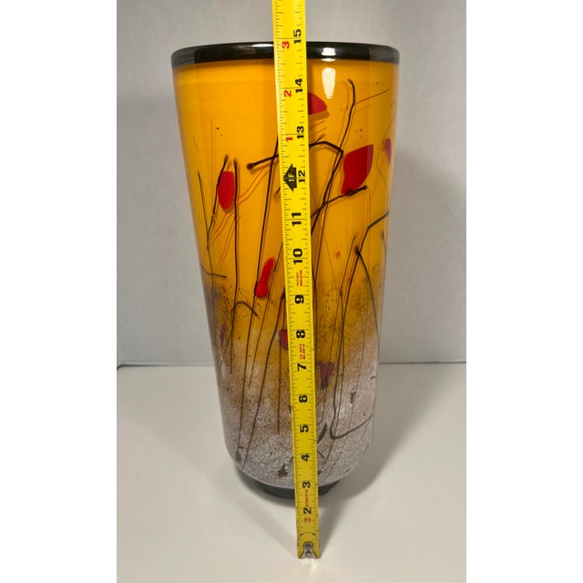 Glass 2017 Eric Bladholm Studio Art Glass Vase Limited Ed. 1/17 Hand Blown, Signed 15" For Sale - Image 7 of 8