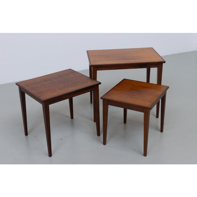Danish Modern Rosewood Nesting Tables, 1960s, Set of 3 For Sale - Image 17 of 17
