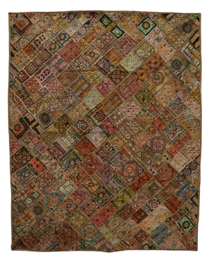Vintage Embroidered Patchwork Wall Tapestry, 1950s