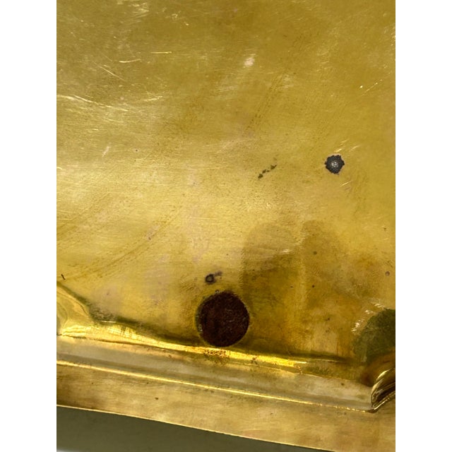 Vintage Brass Square Tray With Scalloped Corners, Hollywood Regency For Sale - Image 10 of 12