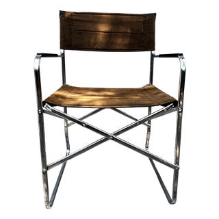 April Folding Chair in Chrome and Fabric by Giancarlo Piretti for Anonima Castelli, Italy, 1970s For Sale