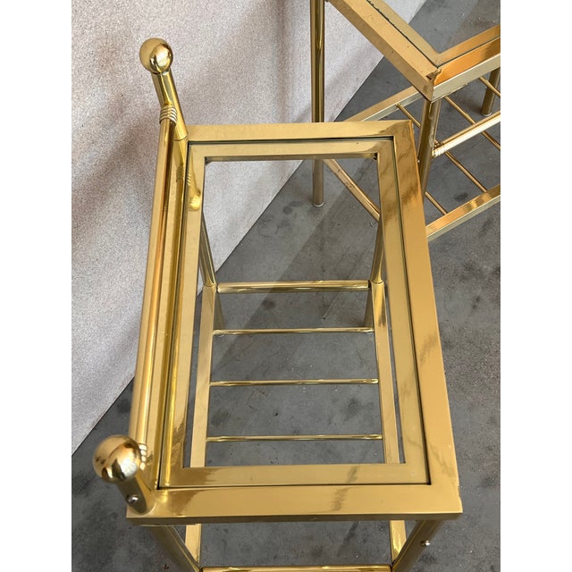 Pair of Midcentury Italian Bronze and Glass With Nightstands With Crest For Sale - Image 10 of 11