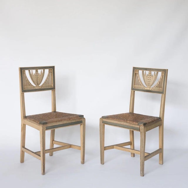Neo-Classical Painted Dining Chairs, 1890s, Set of 4 For Sale - Image 4 of 8