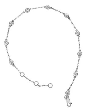 14K White Gold 1/2 Cttw Diamond by Yard Bracelet