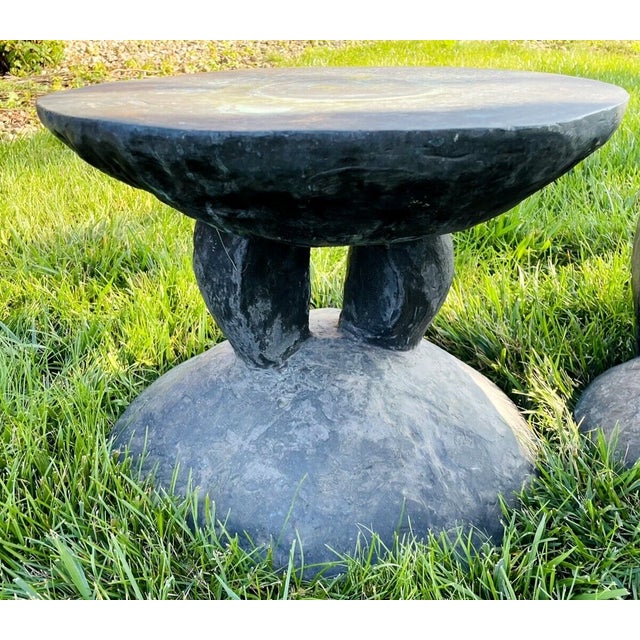 Gene Summers Gene Summers F31a Stool Set Bronze Outdoor Table Plant Stands 80s Brutalist For Sale - Image 4 of 16