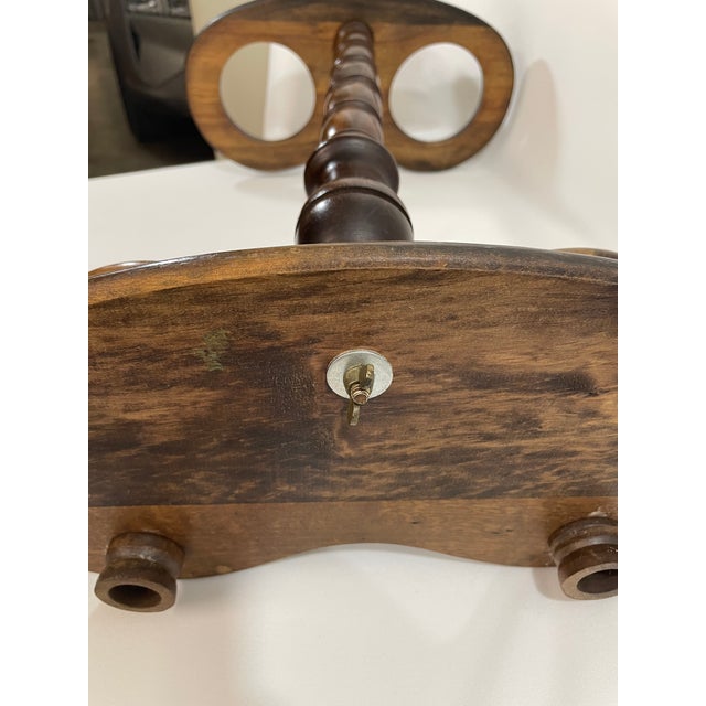 Vintage 1980s Walnut Double Umbrella Stick Stand For Sale - Image 11 of 17