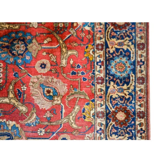 Tribal Early 20th Century Vintage Persian Tabriz Rug For Sale - Image 3 of 13