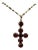 Red & Gold-toned Brass Dangling Cross Statement Pendant For Sale