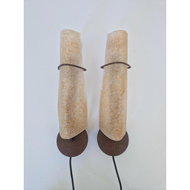 Modern Wall Sconces in Glass and Metal, 1980s, Set of 2 For Sale - Image 3 of 11