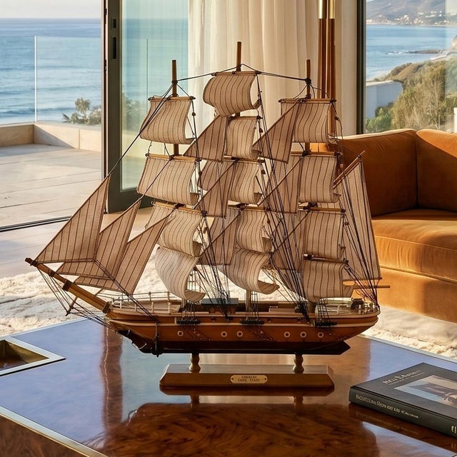 Mid-Century Modern 19th Century Cliper Siglo Model Ship, England, 1970s For Sale - Image 3 of 10