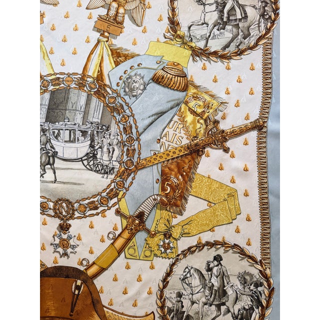 Hermès Hermès Napoléon Silk Scarf 1985 Designed by Philippe Ledoux For Sale - Image 4 of 12