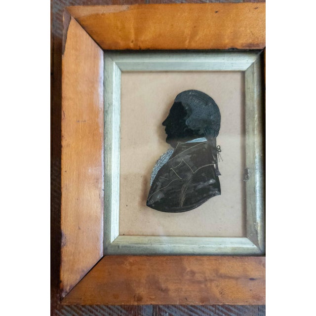 18th Century English Miniature Reverse Painted Portrait Silhouette on Glass of James Boswell For Sale - Image 4 of 13
