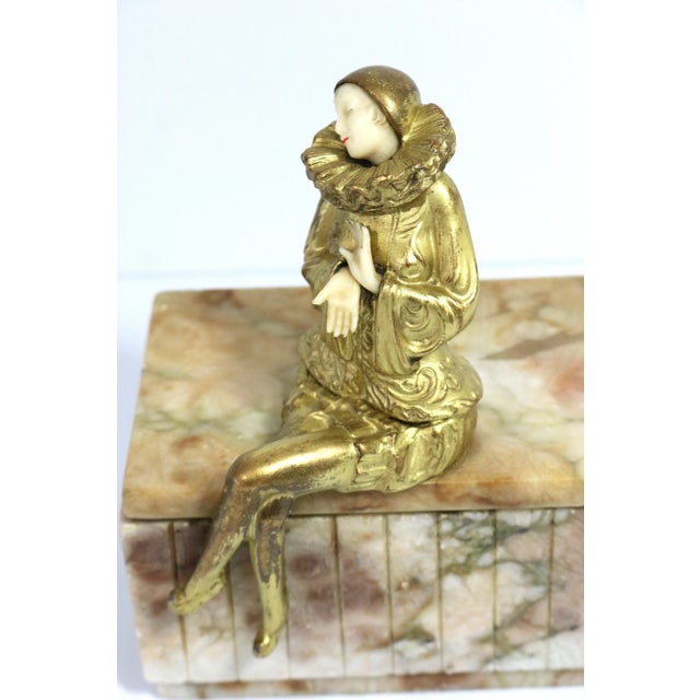 1930s Art Deco Pierette Sculpture on Marble Box After Sculptor Paul Phillipe For Sale - Image 10 of 10